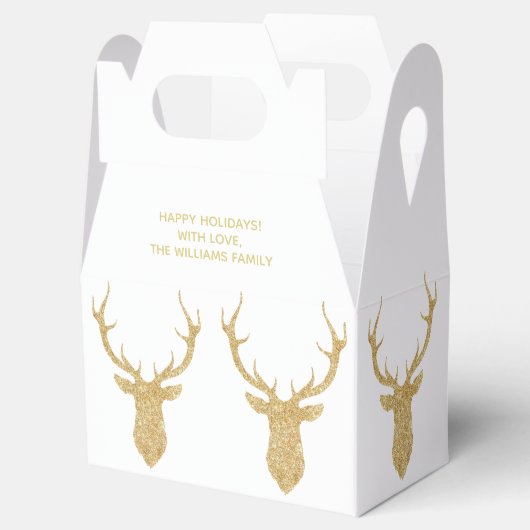 Imitate Gold Glitzer Weihnachten Hirsch Personalis Geschenkschachtel (Geöffnet)