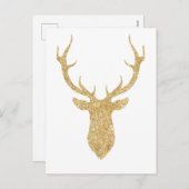 Imitate Gold Glitzer Weihnachtsbaum Feiertagspostkarte (Vorne/Hinten)