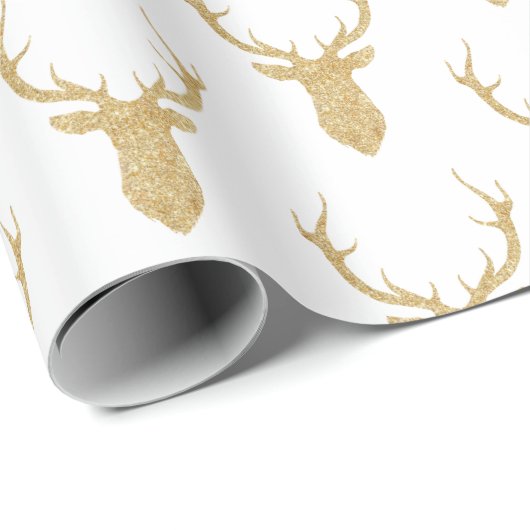 Imitate Gold Glitzer Weihnachtsbaum Geschenkpapier (Rolleneckpunkt)