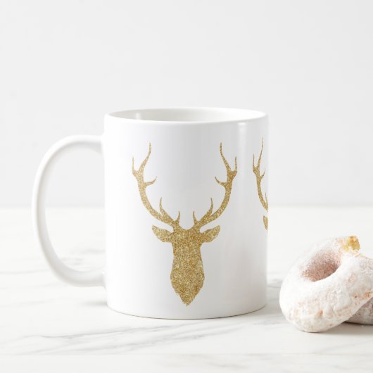 Imitate Gold Glitzer Weihnachtsbaum Kaffeetasse (Mit Donut)