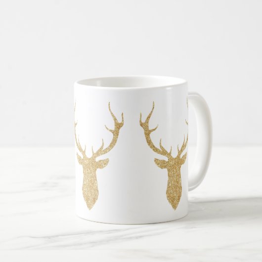 Imitate Gold Glitzer Weihnachtsbaum Kaffeetasse (VorderseiteRechts)
