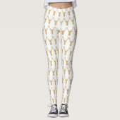 Imitate Gold Glitzer Weihnachtsbaum Leggings (Vorderseite)