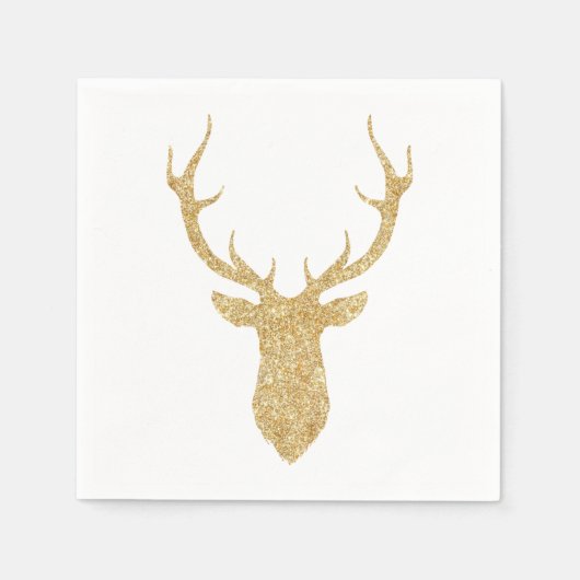 Imitate Gold Glitzer Weihnachtsbaum Serviette (Vorderseite)