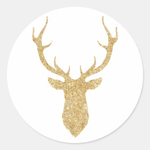Imitate Gold Glitzer Weihnachtsmahl Runder Aufkleber