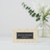 Imitate Gold Glitzer Zickzack Muster Business Card Visitenkarte (Stehend Vorderseite)