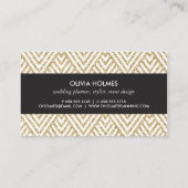 Imitate Gold Glitzer Zickzack Muster Business Card Visitenkarte (Rückseite)