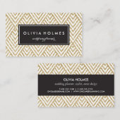 Imitate Gold Glitzer Zickzack Muster Business Card Visitenkarte (Vorne/Hinten)