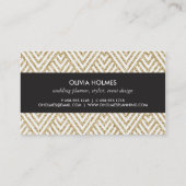 Imitate Gold Glitzer Zickzack Muster Business Card Visitenkarte (Rückseite)