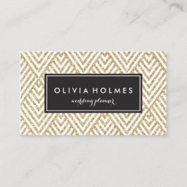 Imitate Gold Glitzer Zickzack Muster Business Card Visitenkarte