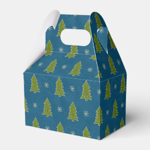 Imitate Gold Green Blue Weihnachtsbaumen Muster Geschenkschachtel