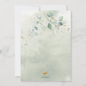 Imitate Gold Green Watercolor Eukalyptus Luncheon Einladung (Rückseite)