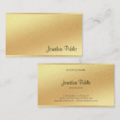 Imitate Gold Hand Script Exzellente Design-Kalligr Visitenkarte (Vorne/Hinten)