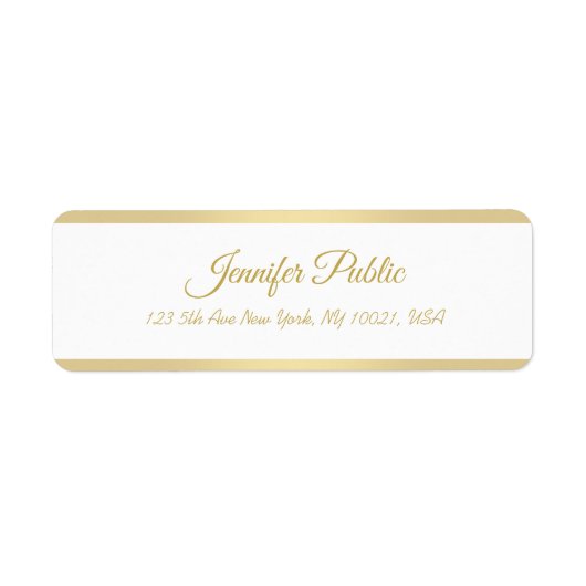 Imitate Gold Hand Script Moderne elegante Vorlage (Vorne)