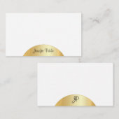 Imitate Gold handgeschriebene Monogramm-Vorlage Mitteilungskarte (Vorne/Hinten)