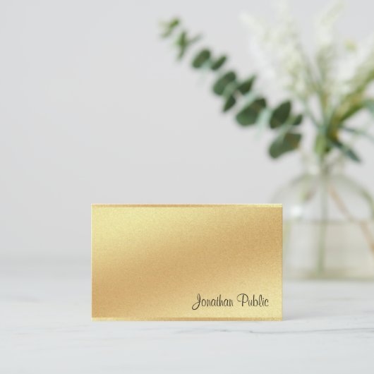 Imitate Gold Handgeschriebene Skripte Creative Cal Visitenkarte (Stehend Vorderseite)