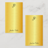 Imitate Gold handgeschriebene Skriptmonogramm-Vorl Mitteilungskarte (Vorne/Hinten)