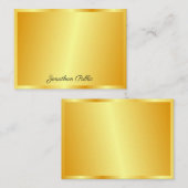 Imitate Gold Handgeschriebene Skriptnamensvorlage Mitteilungskarte (Vorne/Hinten)