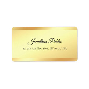 Imitate Gold Handgeschriebener Skriptname Beruflic Adressaufkleber