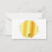 Imitate Gold handgeschriebenes Script Monogram Ele Mitteilungskarte (Rückseite)