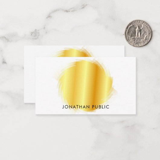 Imitate Gold handgeschriebenes Script Monogram Ele Mitteilungskarte (Vorderseite/Rückseite Beispiel)