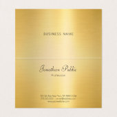 Imitate Gold Handgeschriebenes Skript Mit Monogram Visitenkarten (Innenseite Aufgefaltet)