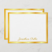 Imitate Gold Handschrift Text Elegante Vorlage Lux (Vorne/Hinten)