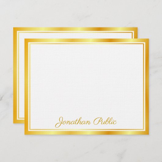 Imitate Gold Handschrift Text Elegante Vorlage Lux (Vorne/Hinten)