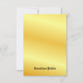 Imitate Gold Handschriftlich Mit Monogramm Mitteilungskarte (Vorderseite)