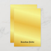 Imitate Gold Handschriftlich Mit Monogramm Mitteilungskarte (Vorne/Hinten)