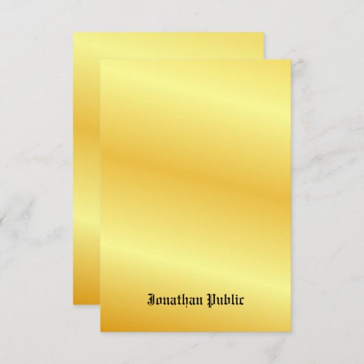 Imitate Gold Handschriftlich Mit Monogramm Mitteilungskarte (Vorne/Hinten)