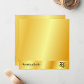 Imitate Gold Handwriting Monogram Personalisiert Mitteilungskarte (Vorderseite/Rückseite Beispiel)