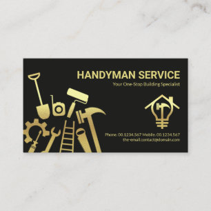 Imitate Gold Handyman Tools Zuhause Reparaturen Visitenkarte