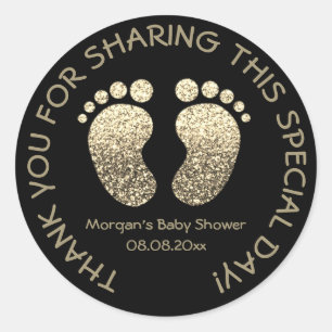Imitate Gold Heart Feet Baby Dusche Gefallen Viele Runder Aufkleber