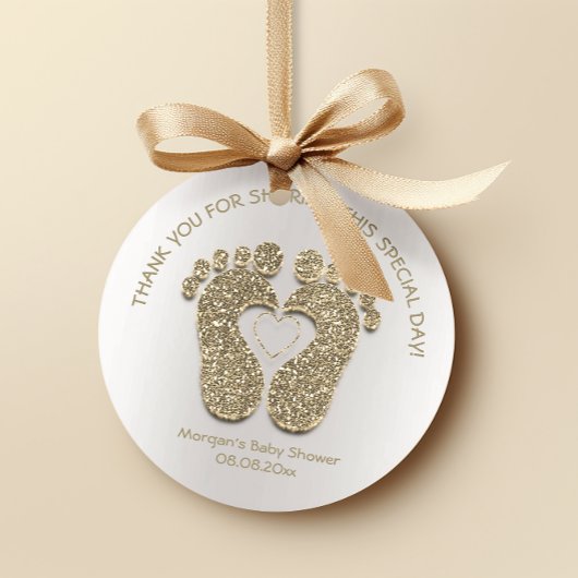 Imitate Gold Heart Feet Baby Dusche Gefallen Viele Runder Aufkleber