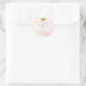 Imitate Gold Heart Ornament | Blush Wedding Sticke Runder Aufkleber (Tasche)
