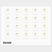 Imitate Gold Heart Ornament | Hochzeitsticker Runder Aufkleber (Blatt)