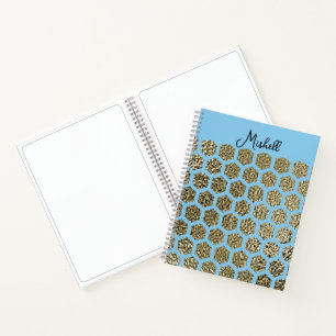 Imitate Gold Hexagonal Muster Personalisiert Notizblock