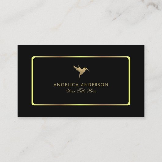 Imitate Gold Humming Bird Business Card Visitenkarte (Vorderseite)