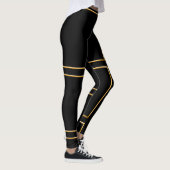 Imitate Gold Illustrierter Rechteckiger Stilschwar Leggings (Rechts)