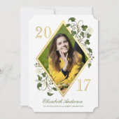 Imitate Gold Ivy League Grad Foto Einladung (Vorderseite)