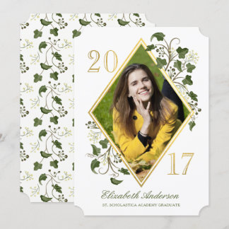 Imitate Gold Ivy League Grad Foto Einladung