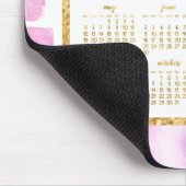 Imitate Gold Jährlich 2024 Kalender Maus Pads Pink Mousepad (Ecke)