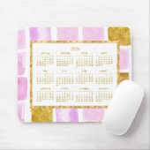 Imitate Gold Jährlich 2024 Kalender Maus Pads Pink Mousepad (Mit Mouse)
