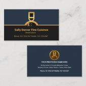 Imitate Gold Koch Border Column Restaurant Caterin Visitenkarte (Vorne/Hinten)