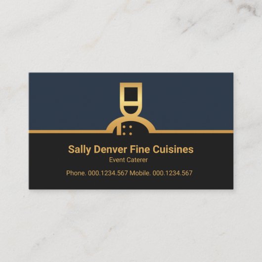 Imitate Gold Koch Border Column Restaurant Caterin Visitenkarte (Vorderseite)