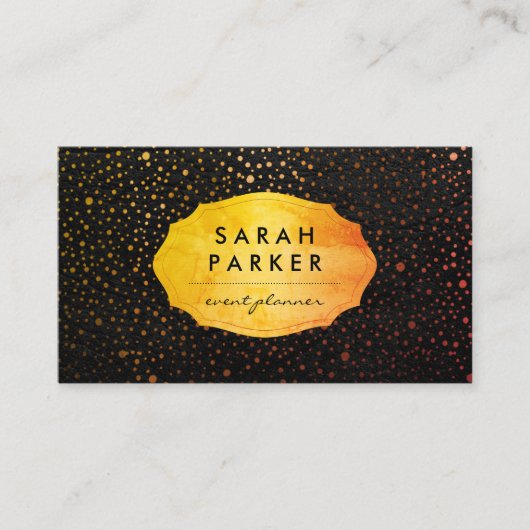 Imitate Gold Label mit Chic Metallic Dot Variation Visitenkarte (Vorderseite)