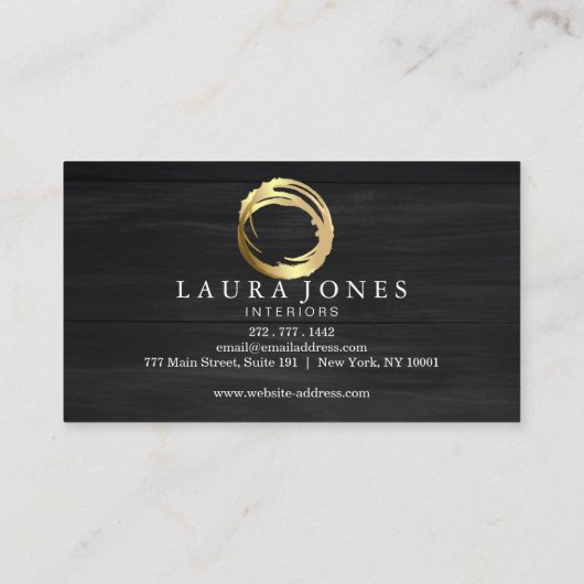 Imitate Gold lackierte Circle Designer Business Ca Visitenkarte (Rückseite)