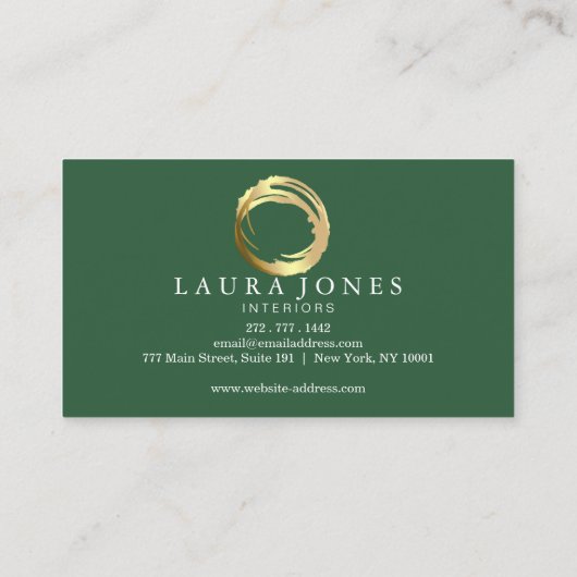Imitate Gold lackierter Circle Designer Visitenkarte (Rückseite)