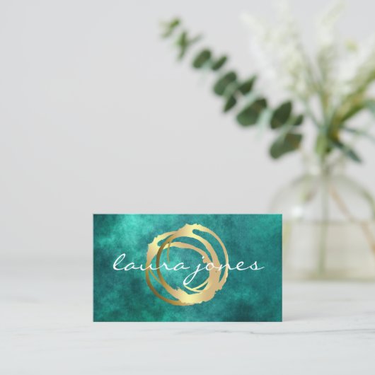 Imitate Gold lackierter Circle Designer Visitenkarte (Stehend Vorderseite)