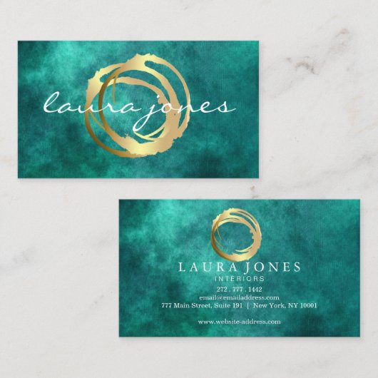 Imitate Gold lackierter Circle Designer Visitenkarte (Vorne/Hinten)